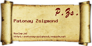 Patonay Zsigmond névjegykártya